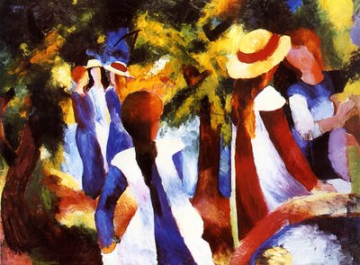 Mädchen unter Bäumen von August Macke